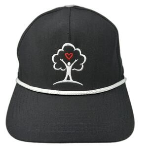 Pins & Aces 5 Panel Black One Size Hat Freedom Youth Rope Snapback Tree Heart